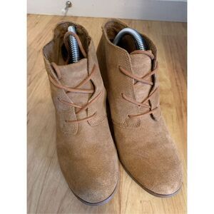 Toms suede brown booties size 7